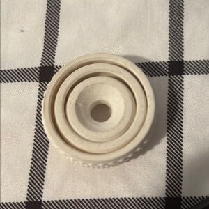 Cream Circular Plastic Lid